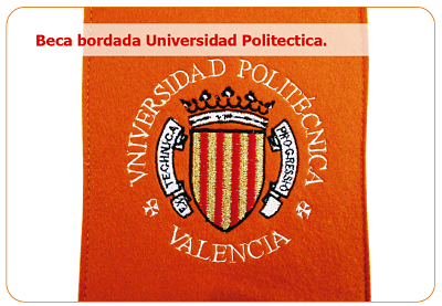 beca con escudo universidad politecnica de valencia