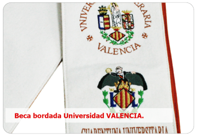 beca bordada para universidad de valencia